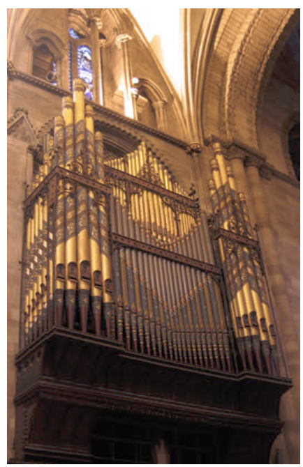 The facade of Hereford Cathedral's 'Willis' organ