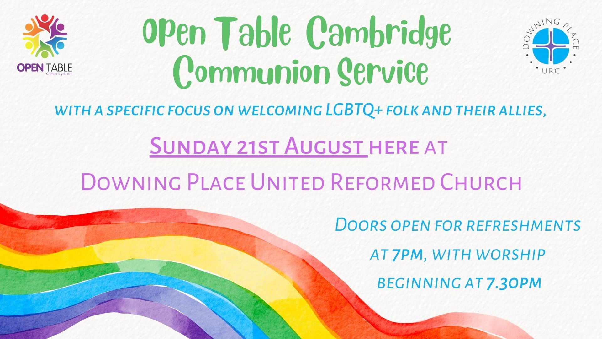 Open Table Cambridge 21st Aug